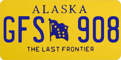 AK license plate GFS908