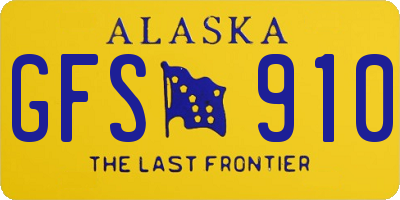 AK license plate GFS910