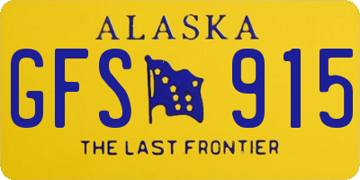 AK license plate GFS915