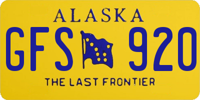 AK license plate GFS920
