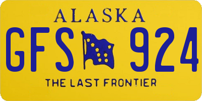 AK license plate GFS924