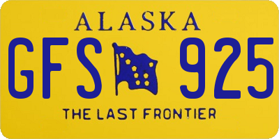 AK license plate GFS925