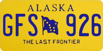 AK license plate GFS926