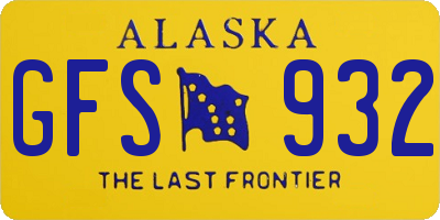 AK license plate GFS932