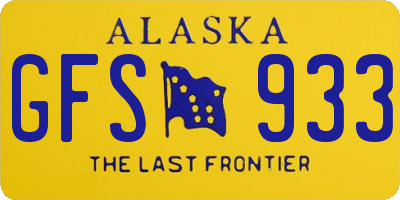 AK license plate GFS933