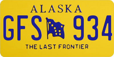 AK license plate GFS934