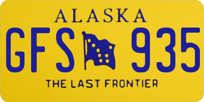 AK license plate GFS935