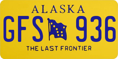 AK license plate GFS936