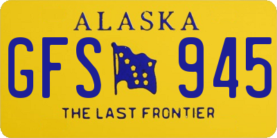 AK license plate GFS945