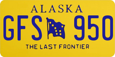 AK license plate GFS950