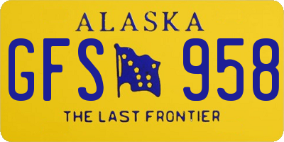 AK license plate GFS958