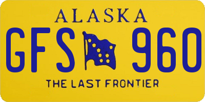 AK license plate GFS960
