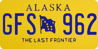 AK license plate GFS962