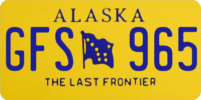 AK license plate GFS965