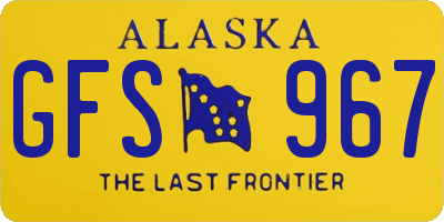 AK license plate GFS967