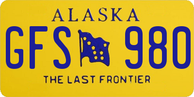 AK license plate GFS980