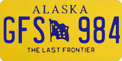 AK license plate GFS984