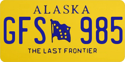 AK license plate GFS985