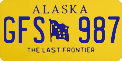 AK license plate GFS987
