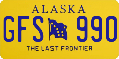 AK license plate GFS990