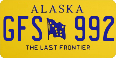 AK license plate GFS992