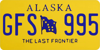 AK license plate GFS995