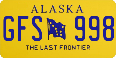 AK license plate GFS998