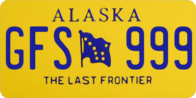 AK license plate GFS999