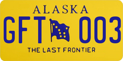 AK license plate GFT003