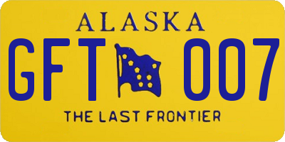 AK license plate GFT007