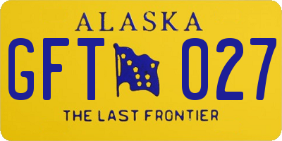 AK license plate GFT027