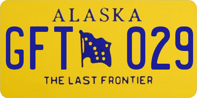 AK license plate GFT029