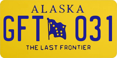 AK license plate GFT031