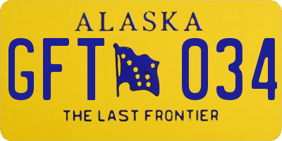 AK license plate GFT034