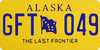 AK license plate GFT049