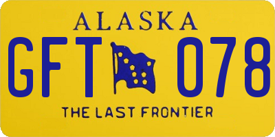 AK license plate GFT078