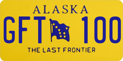 AK license plate GFT100