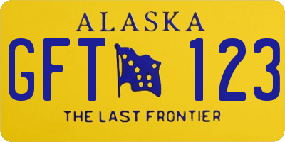 AK license plate GFT123