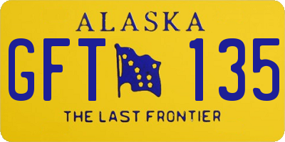 AK license plate GFT135