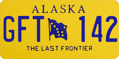AK license plate GFT142