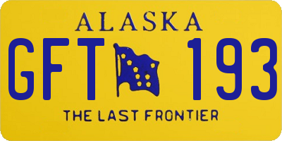 AK license plate GFT193