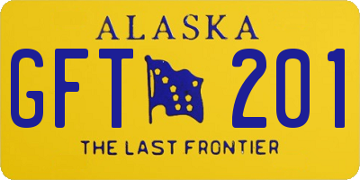 AK license plate GFT201