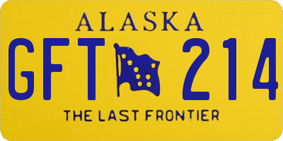 AK license plate GFT214
