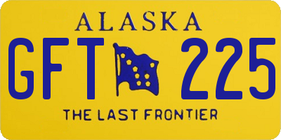 AK license plate GFT225