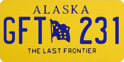 AK license plate GFT231