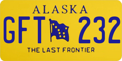 AK license plate GFT232