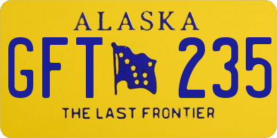 AK license plate GFT235