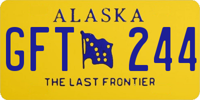 AK license plate GFT244