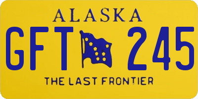 AK license plate GFT245