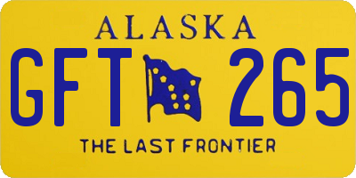 AK license plate GFT265